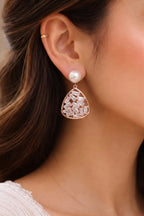 Rose Pearl Prism Drop Earrings
