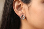Rose Luxe Geometric Crystal Stud Earrings