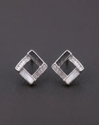 Rose Luxe Geometric Crystal Stud Earrings