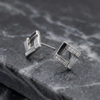 Rose Luxe Geometric Crystal Stud Earrings