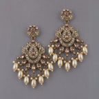 Royal Aabha Pearl Polki Chandbali Earrings