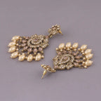 Royal Aabha Pearl Polki Chandbali Earrings
