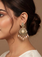 Royal Antique Gold Chandbali Earrings