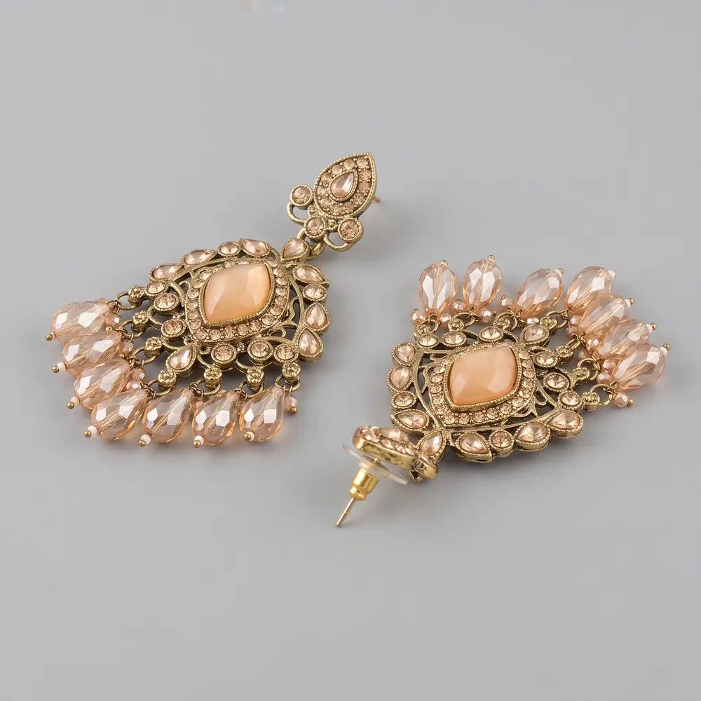 Royal Antique Gold Chandbali Earrings