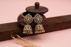 Royal Champagne Kundan Jhumka Earrings