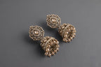 Royal Champagne Kundan Jhumka Earrings