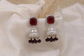 Ruby Rajwadi Silver Kundan Jhumka Earrings