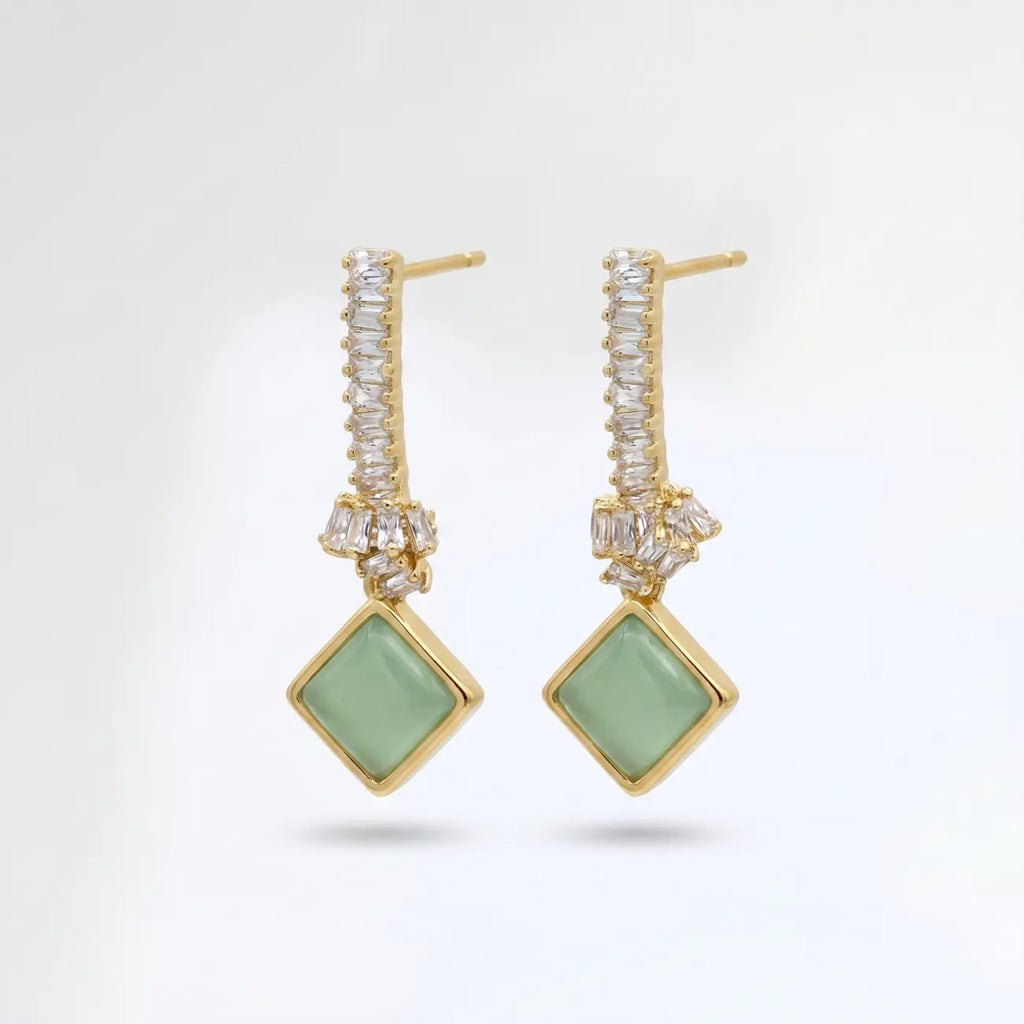 Sage Luxe Crystal Dangle Earrings