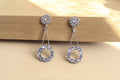 Silver Crystal Circle Drop Earrings