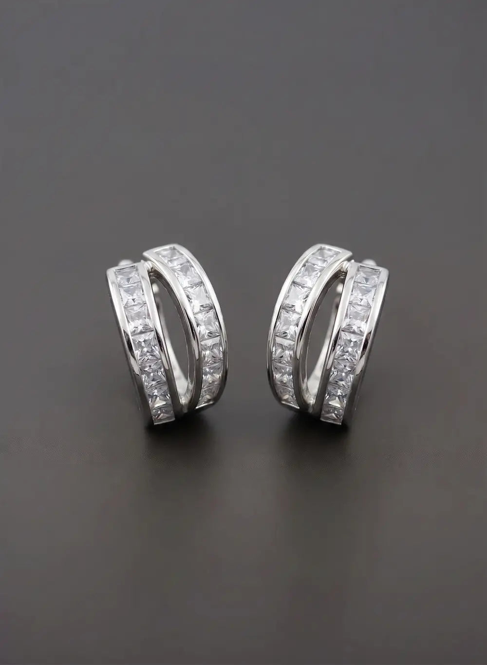 Silver Sparkle Luxe Hoop Earrings