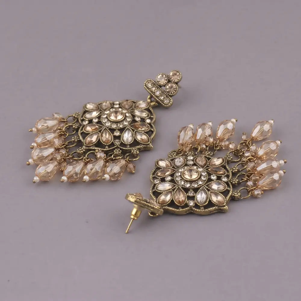 Sunehri Bloom Champagne Drop Earrings
