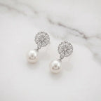 Rose Bloom Pearl Drop Earrings